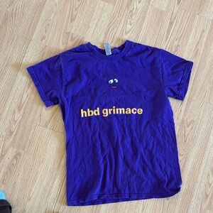 Hbd grimace  Purple Tee with Yellow Text